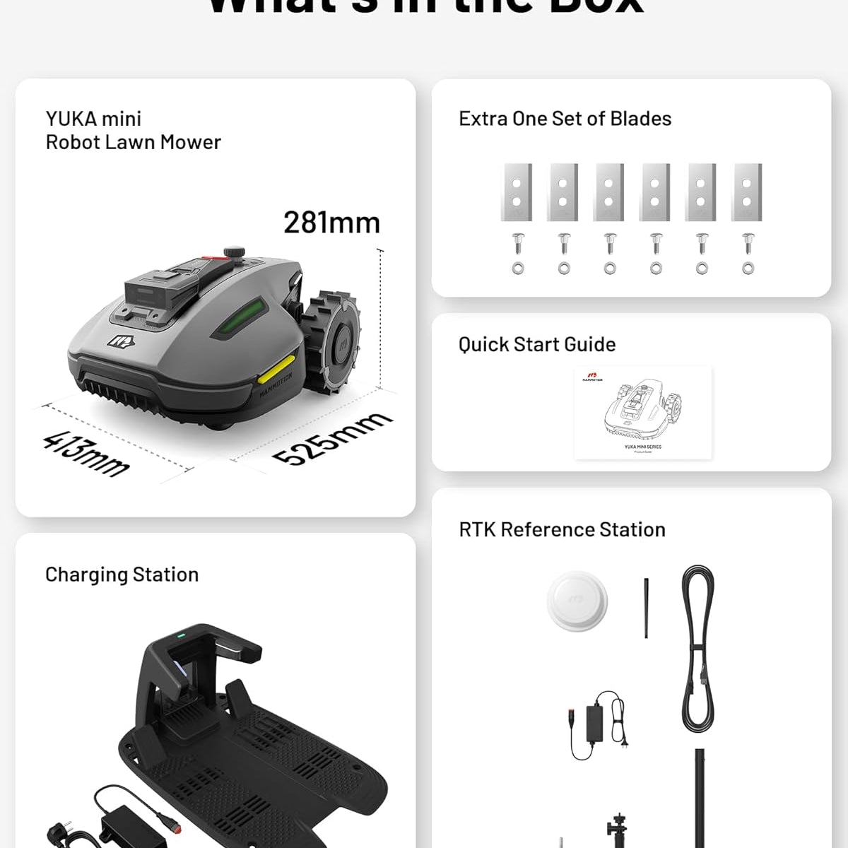 Mammotion YUKA mini 700H Robot Lawn Mower for 0.17 Acre, Max.0.35 Acre, No Wire, No RTK Installation, Free NetRTK+AI Vision Positioning, 45% Slope, Cutting Height 2''~3.5'', 15 Mowing Zones