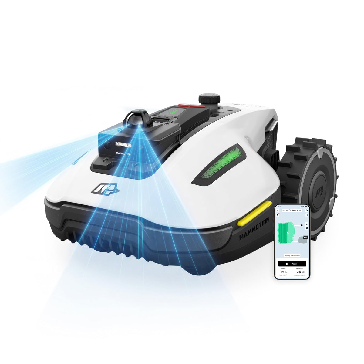 Mammotion YUKA mini 800H Robotic Lawn Mower, Reception 0.2 Acre, No Wire, No RTK Installation, Free NetRTK+AI Vision Positioning, 50% Slope, 15 Mowing Zones, Cutting Height 2''~3.5''