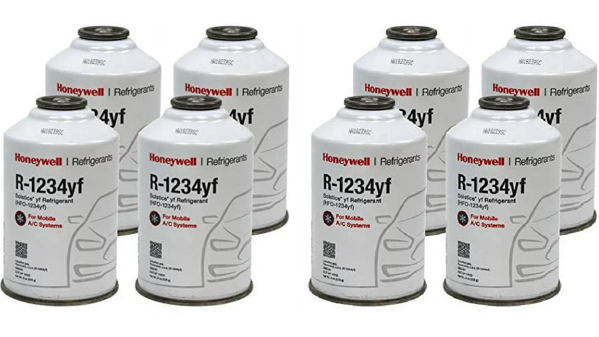 Honeywell R-1234yf Refrigerant – 8 Cans (8oz Each), Genuine – Made in USA