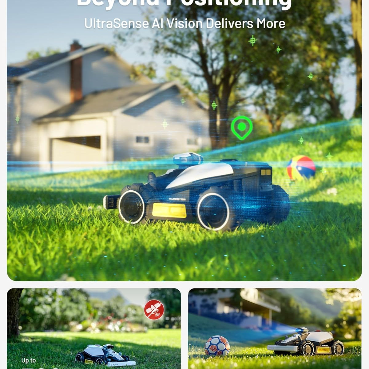 Mammotion LUBA mini AWD 800H Robot Lawn Mower for 0.2 Acre, All-Wheel-Drive for 80% Slope, No Wire, No RTK Installation, Free NetRTK+AI Vision Positioning, Cutting Height 2.2"-4.0"
