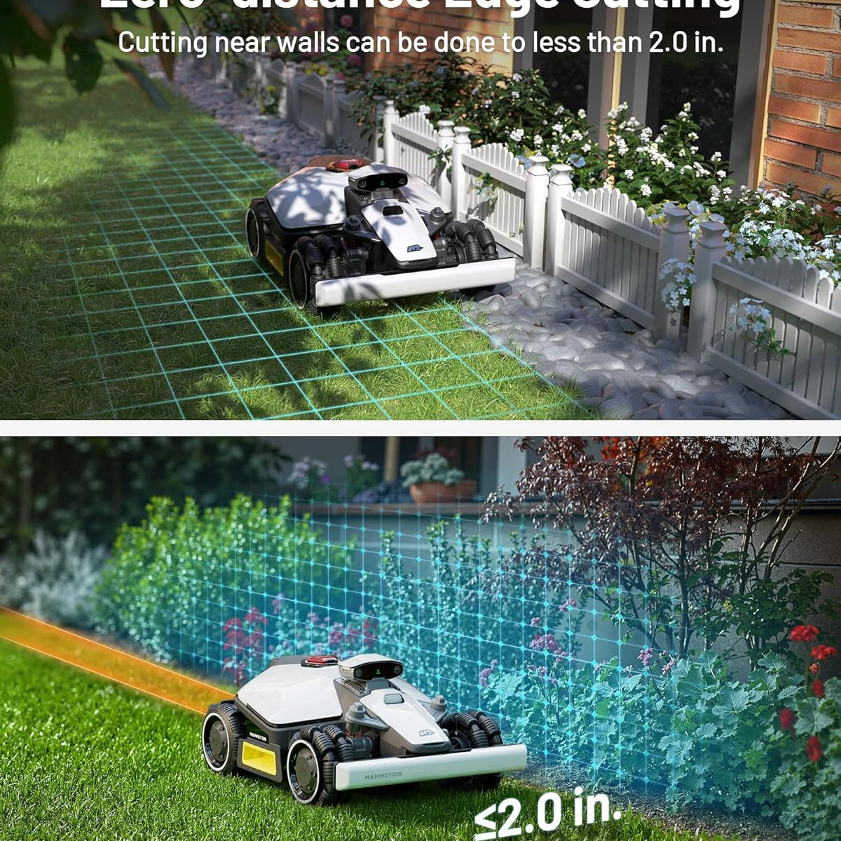 Mammotion LUBA mini AWD 800H Robot Lawn Mower for 0.2 Acre, All-Wheel-Drive for 80% Slope, No Wire, No RTK Installation, Free NetRTK+AI Vision Positioning, Cutting Height 2.2"-4.0"