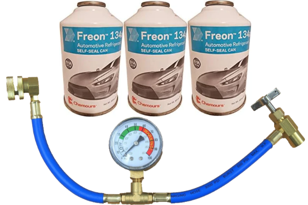 Chemours R-134a Refrigerant – 3-Pack (12oz Self-Sealing Cans), MVAC Use – Made in USA
