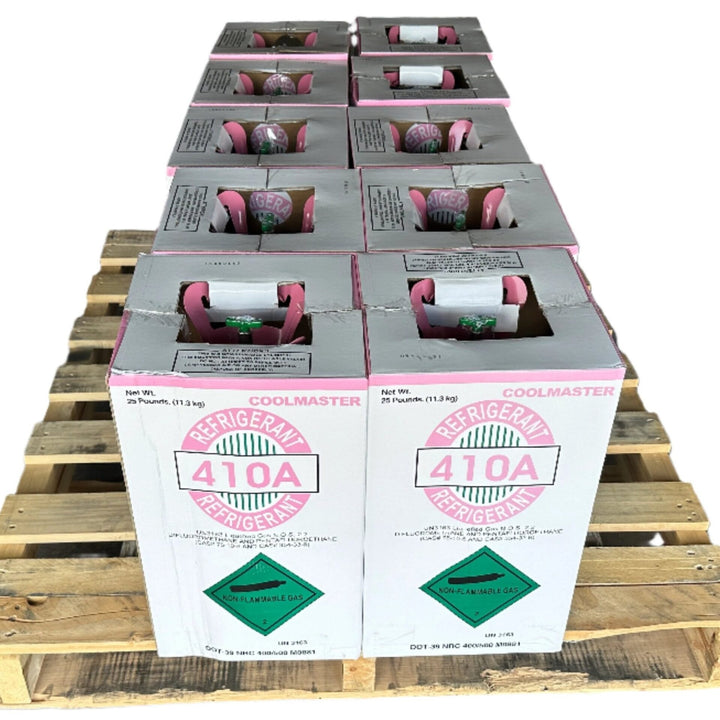 Pack of 10 × 25lb R-410A Refrigerant – Made in USA