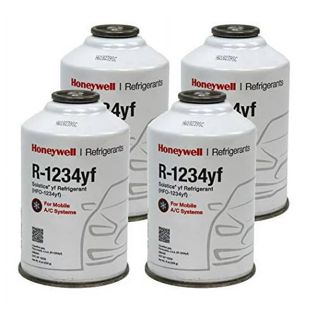 Honeywell R-1234yf Refrigerant – 4-Pack (8oz Cans) with HD Brass Can Tap – Made in USA