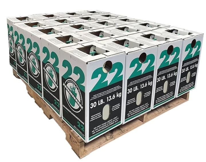 Quarter Pallet – 10 × 30lb R-22 Refrigerant – Made in USA