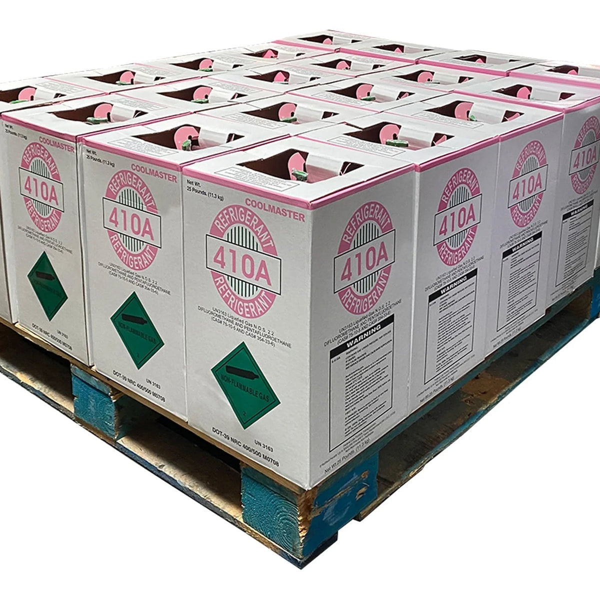 Half Pallet – 20 × 25lb R-410A Refrigerant – Made in USA