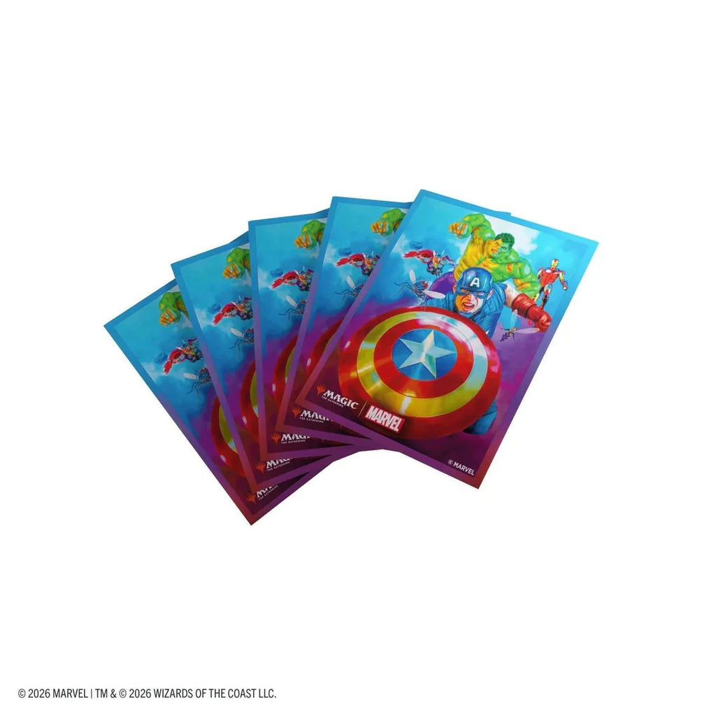 Gamegenic - Magic: The Gathering Marvel Super Heroes Premium Art Sleeves - Captain America, Team Leader